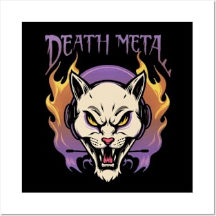 Death Metal Satanic Baphomet Cat Posters and Art